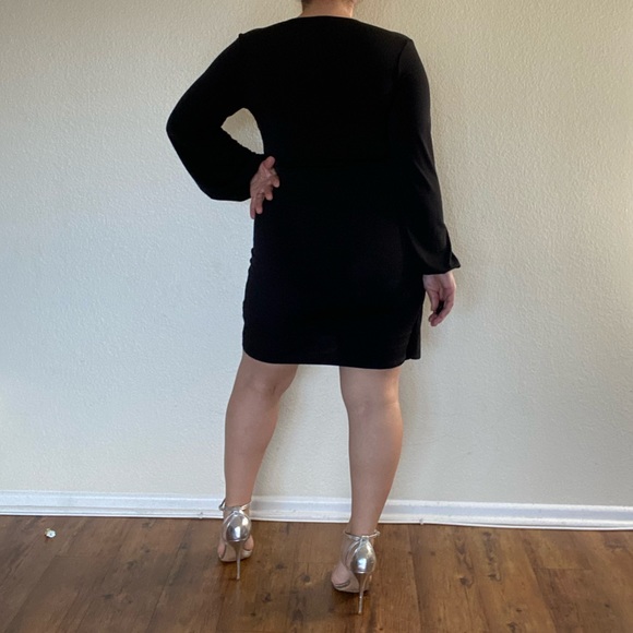 Classic Black Wrap Midi Dress - Picture 4 of 11